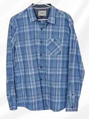 2/$30 Flag & Anthem Blue Pink Plaid Long Sleeve Button-Front Shirt Size L